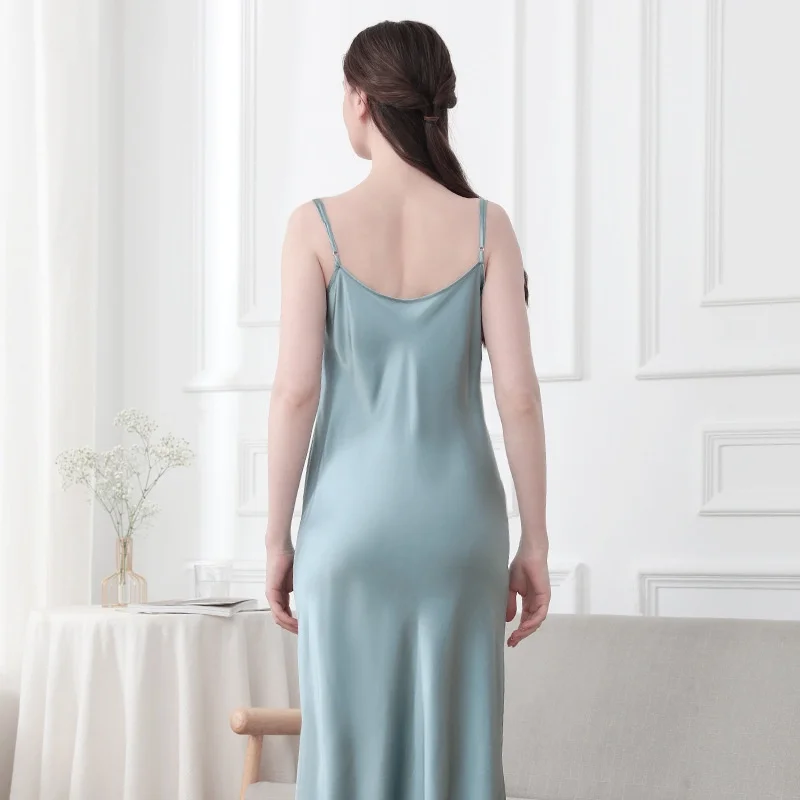 Birdtree، OEKO-TEX، 19 مم 100% فستان سادة من الحرير الحقيقي، بدون أكمام، فستان نسائي فضفاض أنيق من الساتان كاجوال بحمالة، 2026 جديد D61109JF