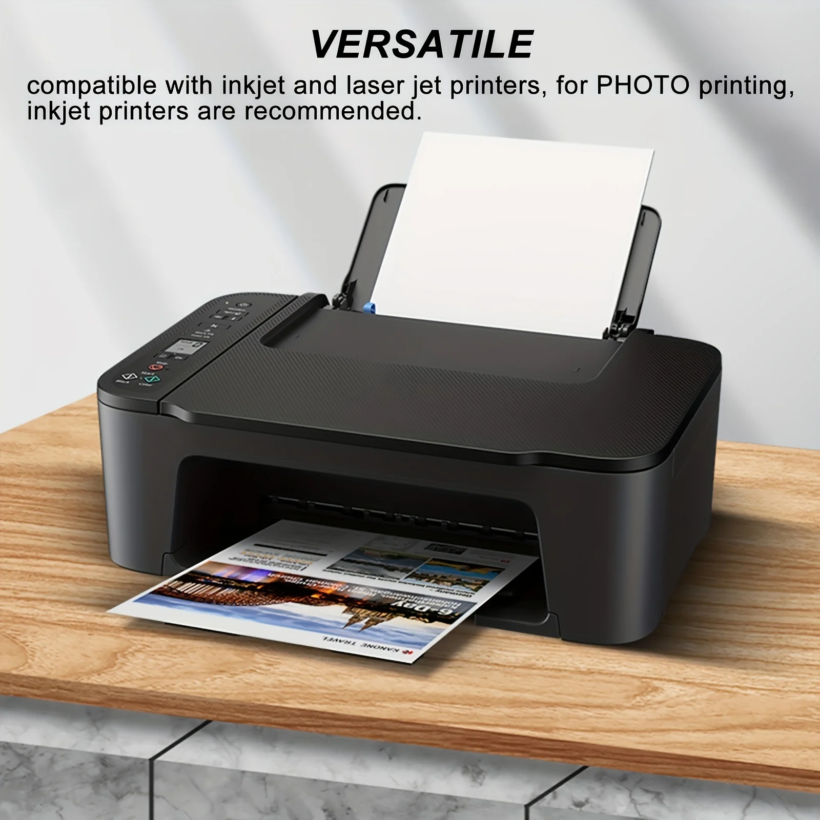 ESHANG Size A4 50 Sheets 120G Double Sided Photo Paper High Glossy Photographic Paper Compatible with Inkjet Printe