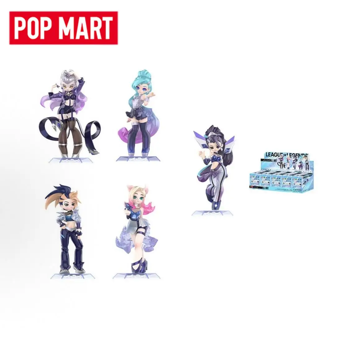 POP MART LEAGUE OF LEGENDS K/DA ALL OUT Series Trendy Mystery Box Anime Action Figure Blind Random Box Toys Model Ornament Dolls