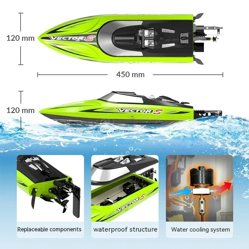 Volantex Remote Control Boat Brushless Motor 50km High-Speed Remote Control Speedboat Water Electric Remote Control Boat