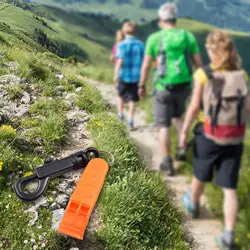 Leichte Notfallpfeife, Outdoor-Pfeife mit Haken, lauter Ton für Camping, Sport, Wandern