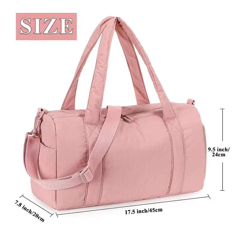 Fashion New Lightweight Taslon Fabric Duffel Bag Simple Foldable Portable Messenger Bag Storage Travel Bag