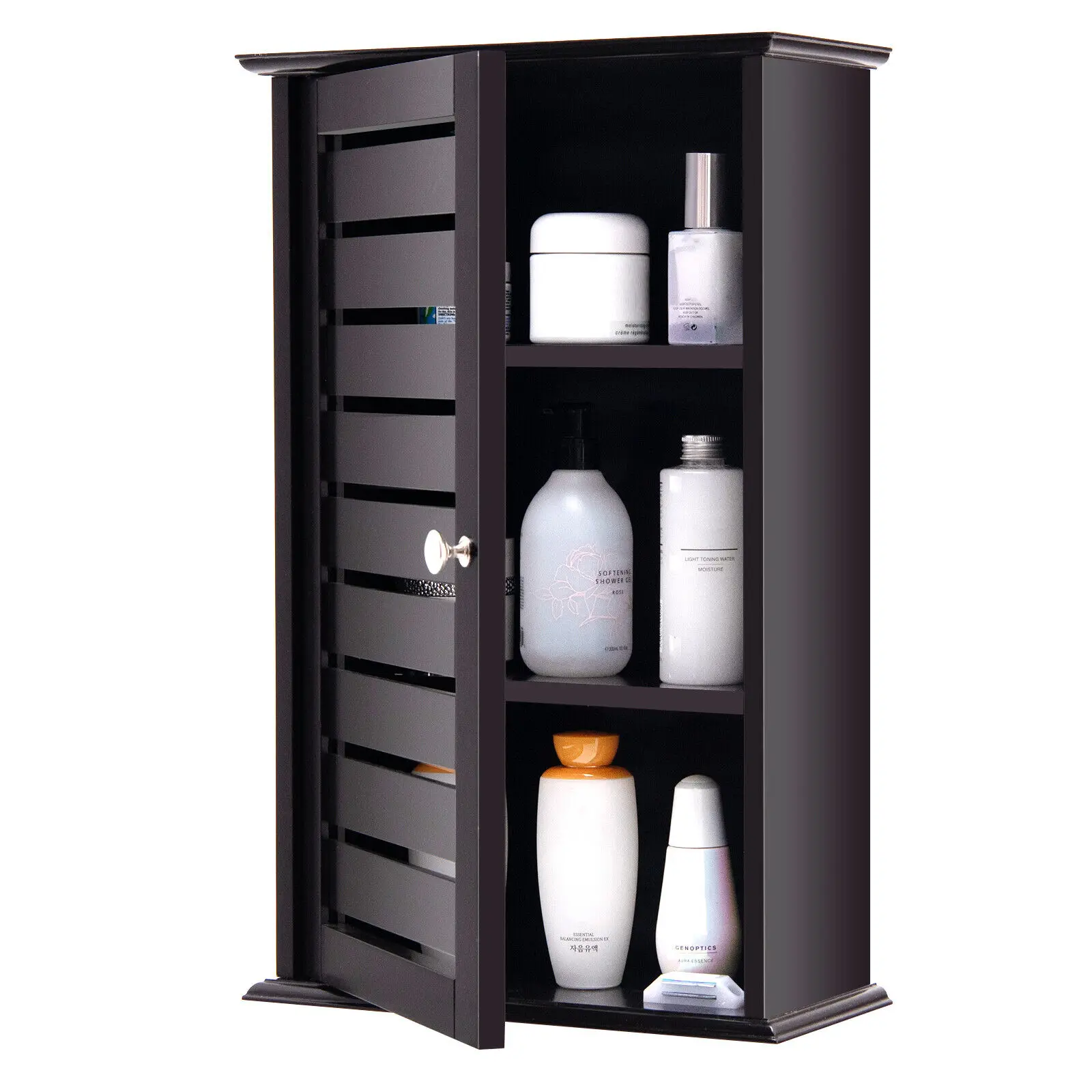 

Costway Wall Mount Medicine Cabinet Multifunction Bathroom Storage Organizer Espresso