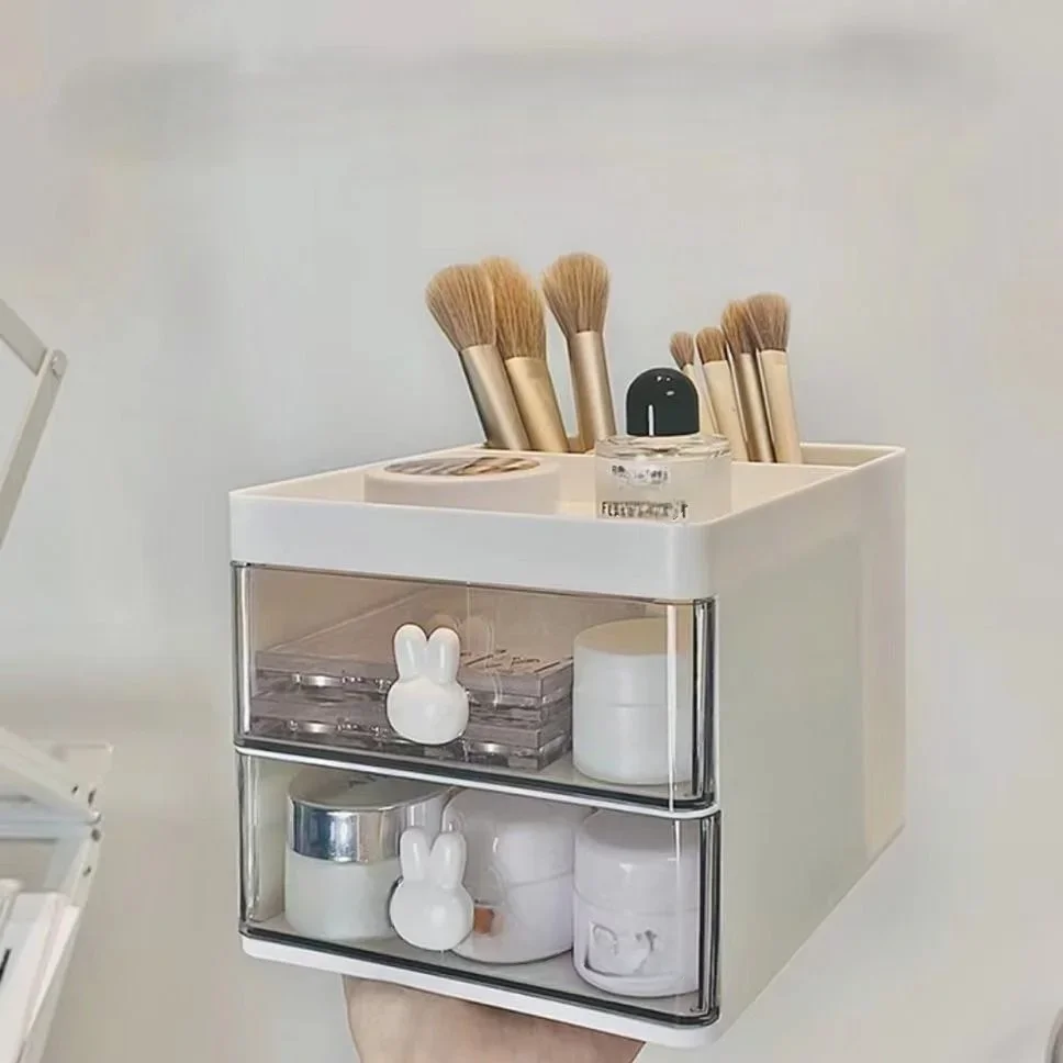 1 PC Transparent Drawer-Type Desktop Storage Box, Cosmetic Storage Box, Office Stationery Organizer Box Available in 2 Colors