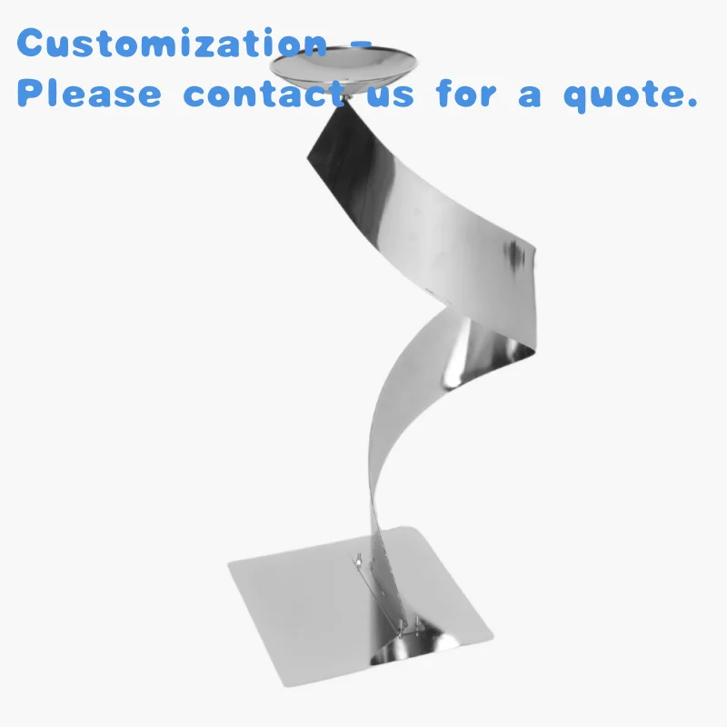 custom.ZM042 Luxurious Silver Ribbon Floral Centerpiece Stand - Wedding and Event Table Decor