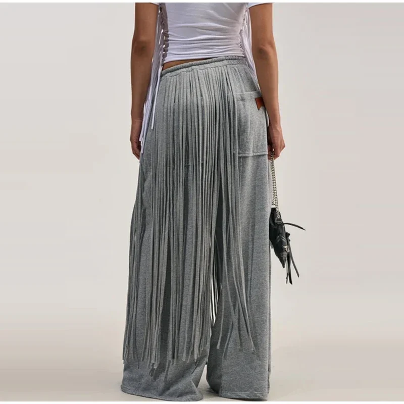 Revers-Taillenbetonte Mäntel mit Gebogenem Saum, Quasten-Hosen-Sets, Damen-Streetwear, Schlanke Jacken mit Reißverschluss, Weite Hosen, Schicke Damen-Outfits, Neu – Detail 13