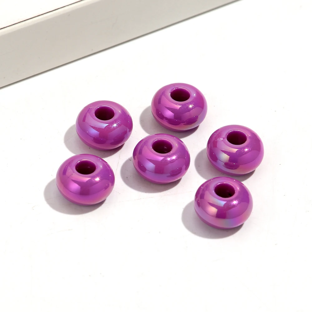 20 stks 14mm AB Effen Kleurrijke Hars Acryl Abacus Losse Spacer Kralen voor Sieraden Maken DIY Armband Ketting Decor accessoires