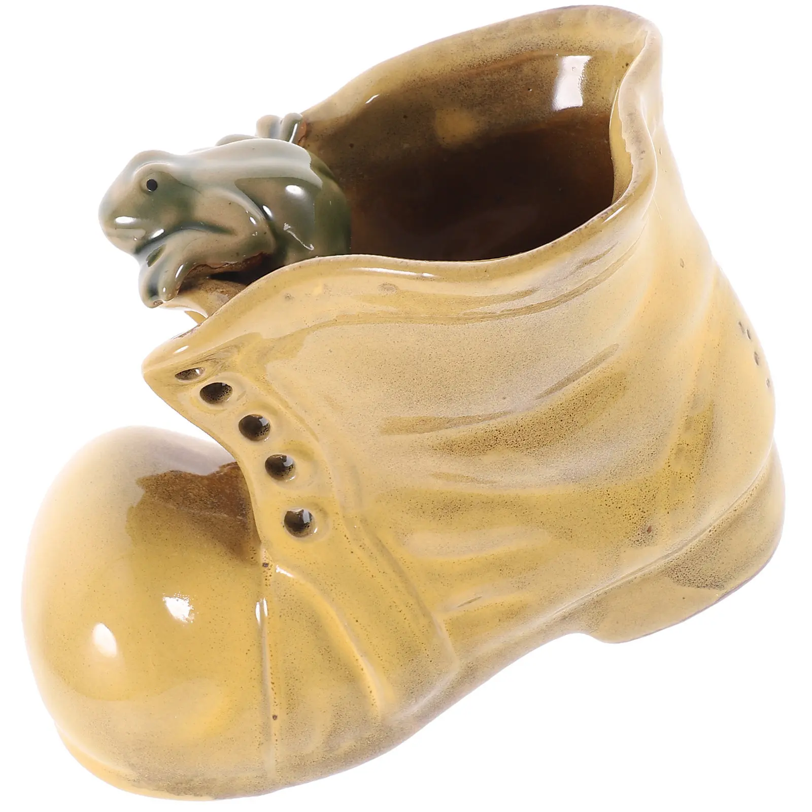 1Pcs Ceramic Succulent Pot Boot Shape Planter Flower Holder for Window Sill Bedroom Garden Decoration Seedling Nursery Basin