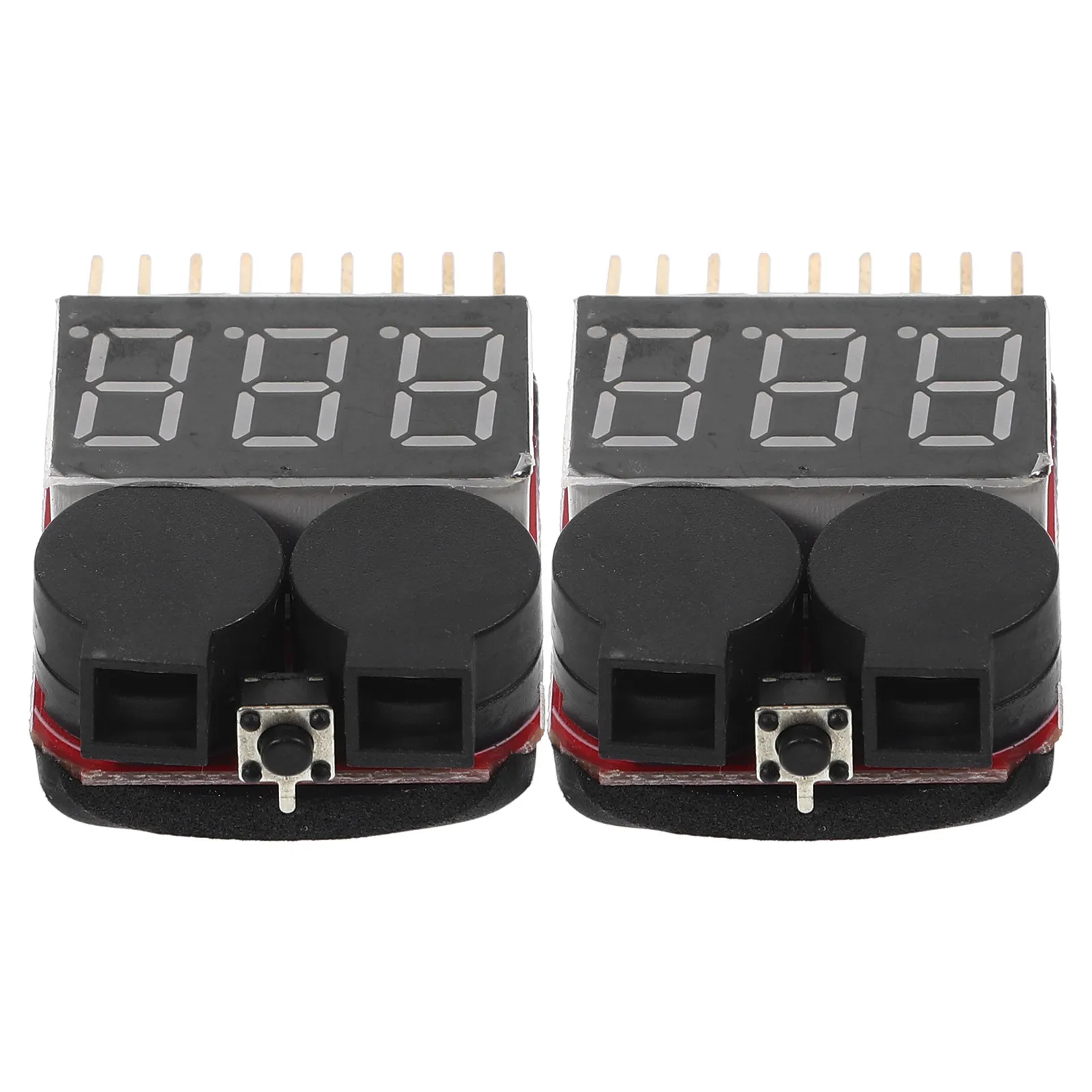 

2Pcs Lipo Voltage Tester Monitor Low Voltage Buzzer Alarm LED Display for Rc Drone Quadcopter Checker Tester