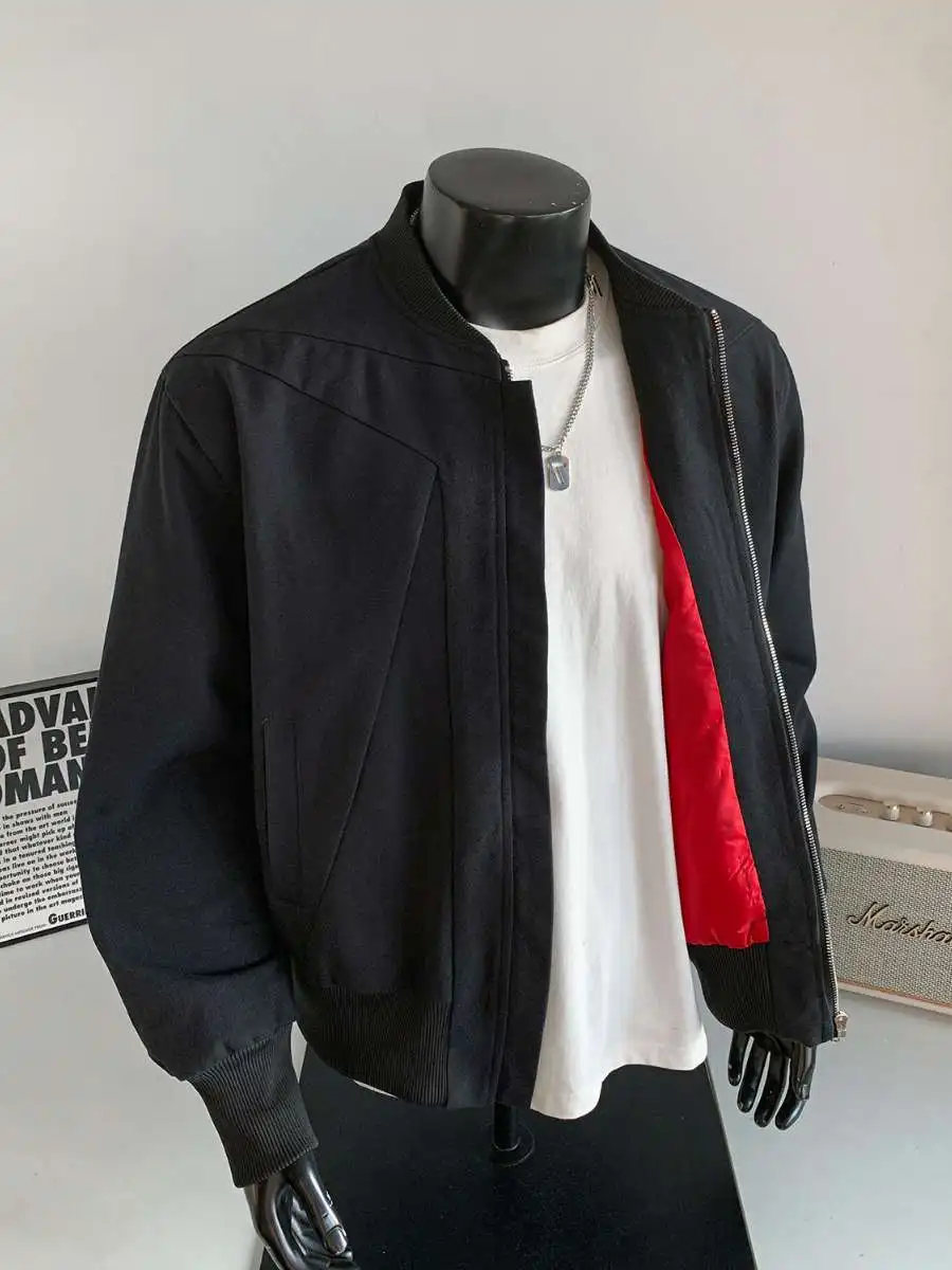 

Autumn Winter New Heavyweight Deconstructed Waed Jaet Hard Man Workwear Top Cotton PU Leather Men's Loose Fit Thiened