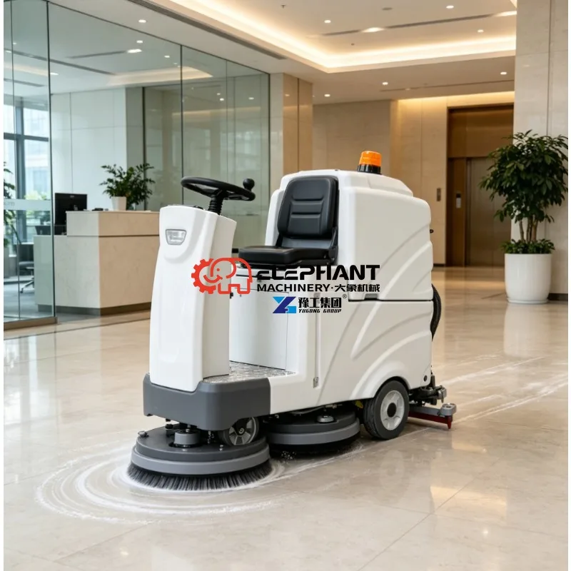 High Performance and Low Noise Industrial Ride on Floor Scrubber with Battery for Mall Use Cleaning Machine Floor Scrubber