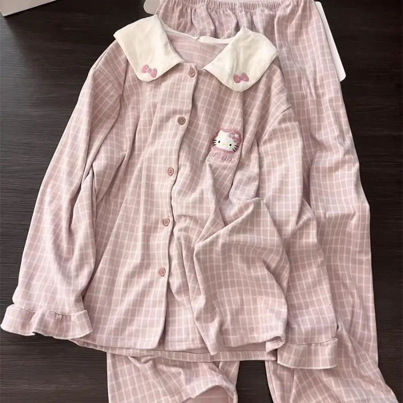 Meisje Loungewear set microvilli hello kitty kawaii Cartoon Student Casual herfst winter revers vest Homewear Pyjama nieuwe Hot