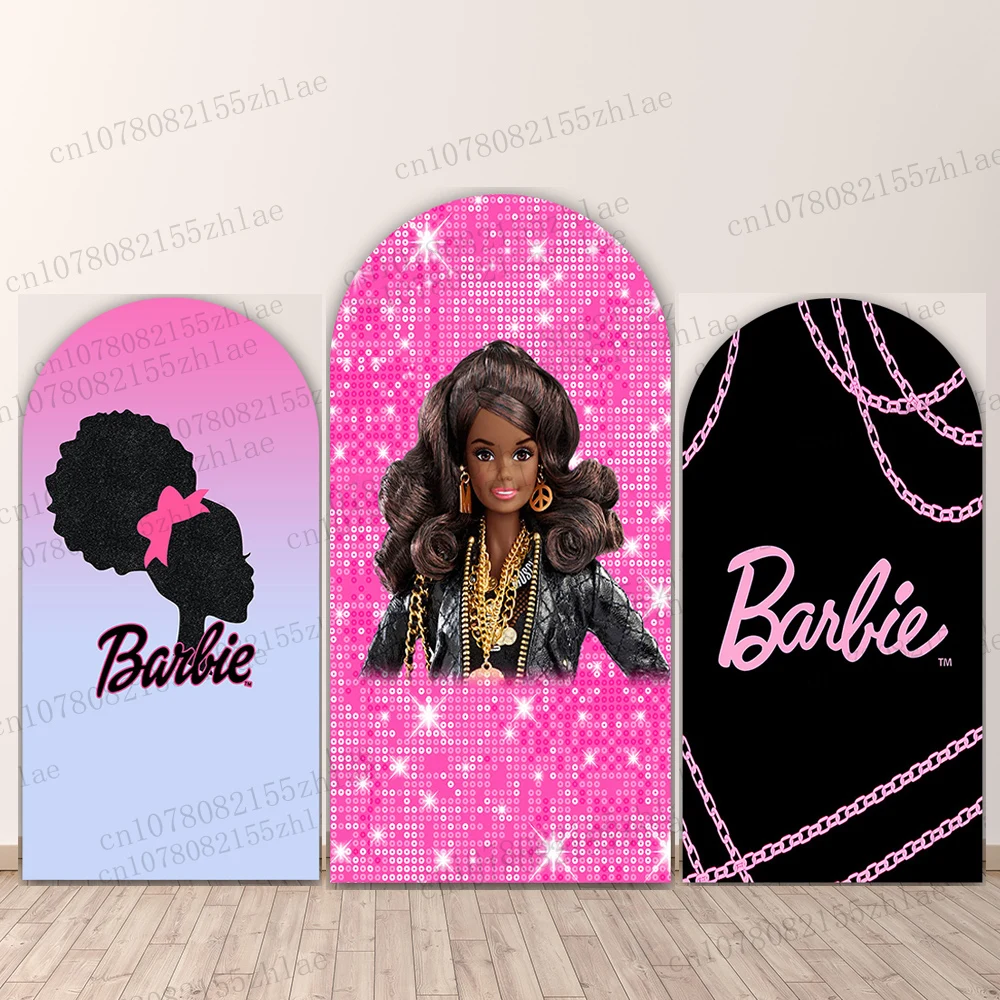 

Barbie Birthday Party Photo Background Arch Cartoon Photography Backdrop Baby Shower Photography Backdrop