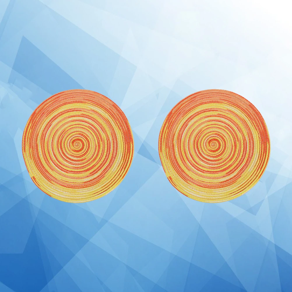 

2 Pcs Anti-scald Placemat Premium Material Heat Resistant Cup Holder Hand-woven Round Coaster