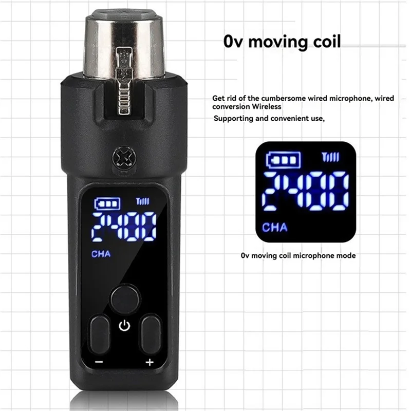 Convertisseur de Microphone sans fil UHF AA60-2X, transmetteur et récepteur XLR rechargeables pour Microphones dynamiques 0V