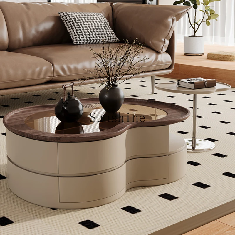 

Coffee table combination simple living room walnut solid wood