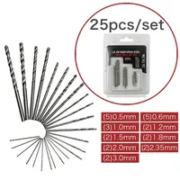 10/25pcs 0.5-3.0mm HSS Twist Drill Bit Set For  Rotary Tool Straight Shank Mini Drill Bit Set Hand Tools