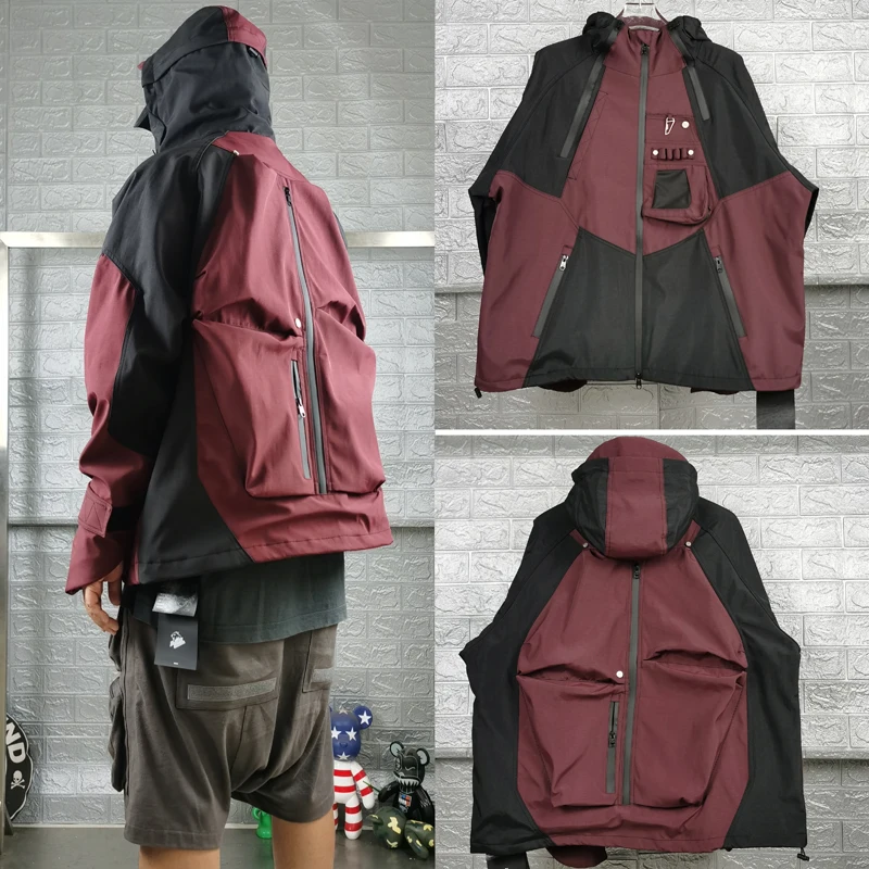 New Streetwear Undermycar Jacket American Multi-pocket Armor Zipper Hardshell Windproof Waterproof Autumn Hooded Handsome Coat