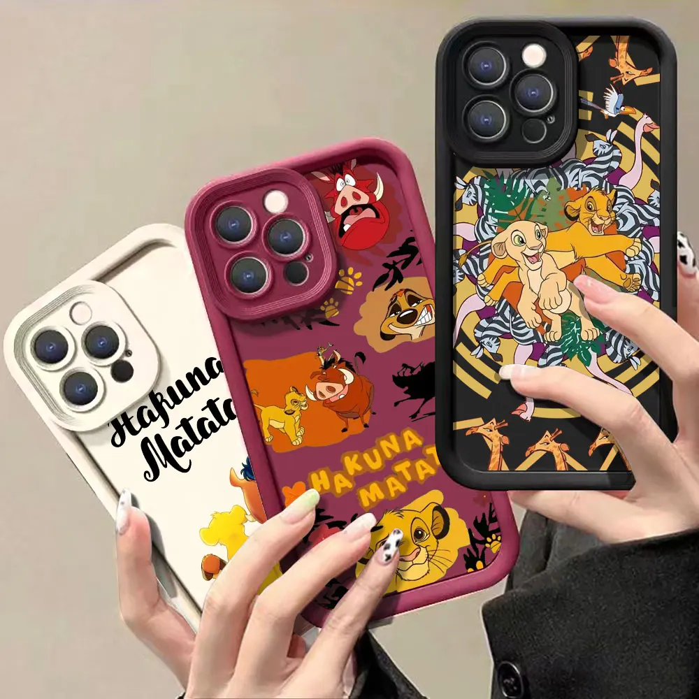 Disney The Lion King Cartoon Case For iPhone 15 14 13 12 11 Pro Max 8 7 Plus X XR XS SE XSMax Liquid Eye Ladder Shockproof Cover