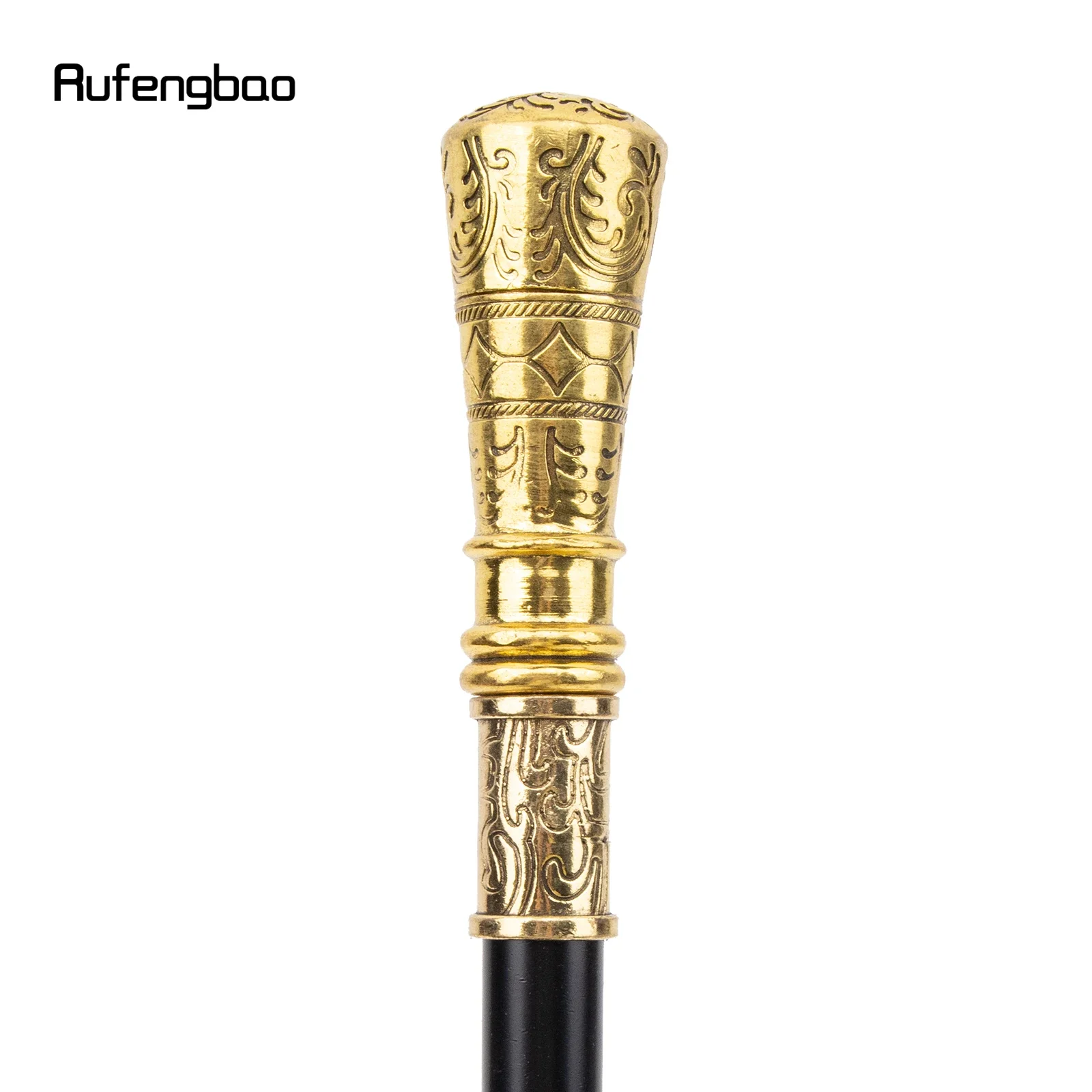 Golden Flower Walking Cane Fashion Decorative Walking Stick Gentleman Elegant Cosplay Cane Knob Crosier 90cm