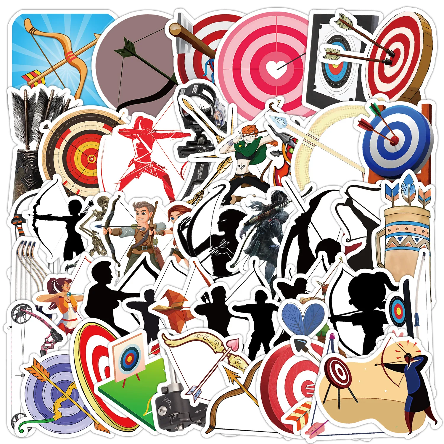 10/30/50PCS Shooting Sports Stickers Cartoon Creative Graffiti Decals Toy Decoration Phone Case Wardrobe Water Cup Skateboard