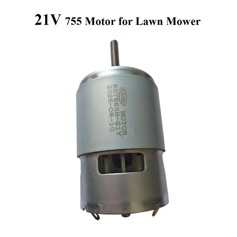 RS755 DC 21V Long Shaft Motor Rotor Universal Replacement Accessory for Electric Grass Cutter Lawn Mower Gardening Work Use