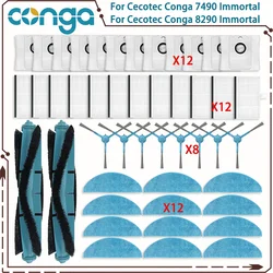 Cecotec Conga 7490 Immortal / 8290 Immortal Ultra güç Genesis x-treme parçaları için uyumlu ana yan fırça filtre paspas toz torbası