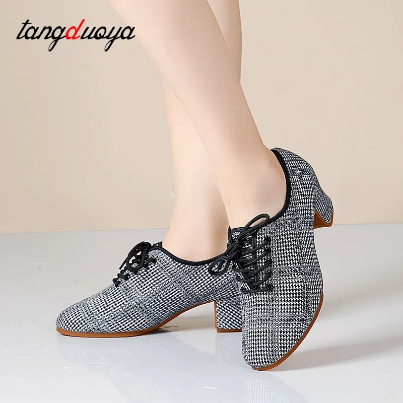 Jazz Shoes Female Latin Salsa Dancing Shoe Woman Dance Practice Shoes Soft Rubber Sole Fashion Ballroom Tango Sports Women Shoes