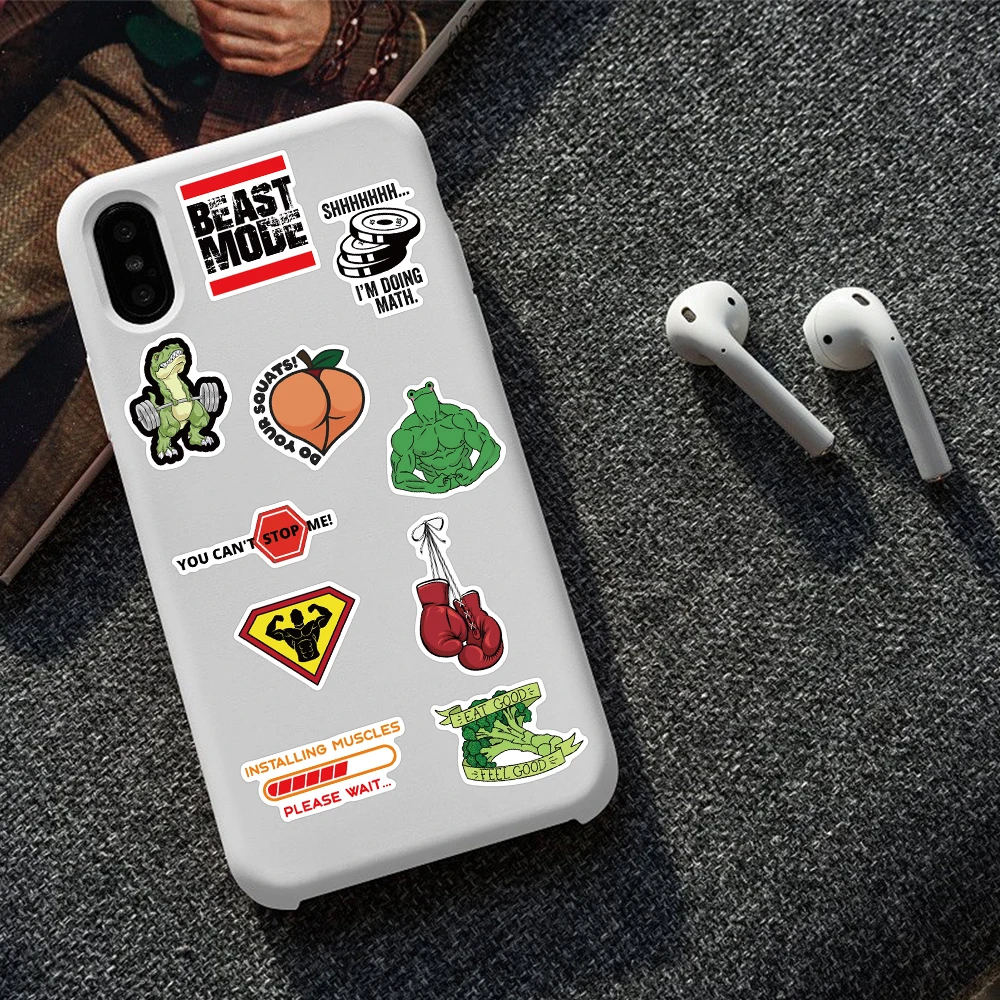 Autocollants waterproof avec motifs de graffitis, 50 pièces, stickers, stickers, fitness, incitation, pour téléphone, ordinateur portable, bagages, skateboard, réfrigérateur