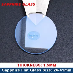 Plane Sapphire Crystal Glass 1.5mm Thickness Flat Round Crystal Clear Front Cover 24mm-40mm Diameter Part for Watch Repair