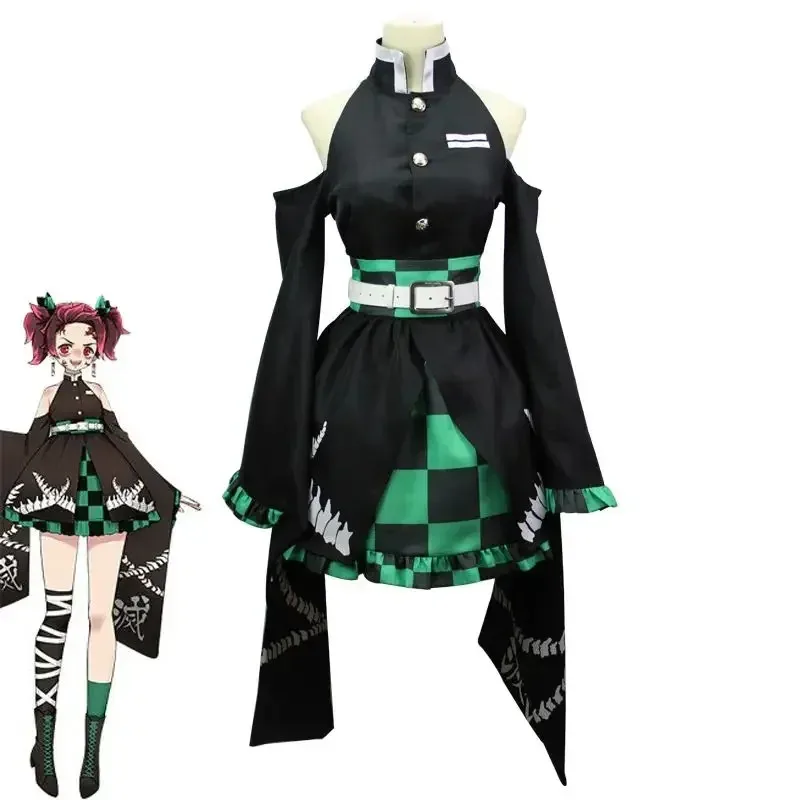 

Adult Kid Anime Tanjirou Zenitsu Cosplay Costume disfraz Reversal Dress Wigs Cosplay Halloween Carnival Set
