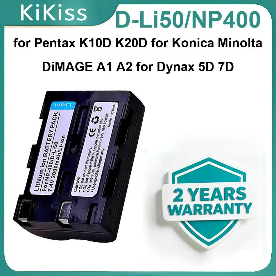 D-Li50/NP400 Batteries For Pentax K10D K20D Konica Minolta Dimage A1 A2 Dynax 5D 7D Brand New Camera Battery