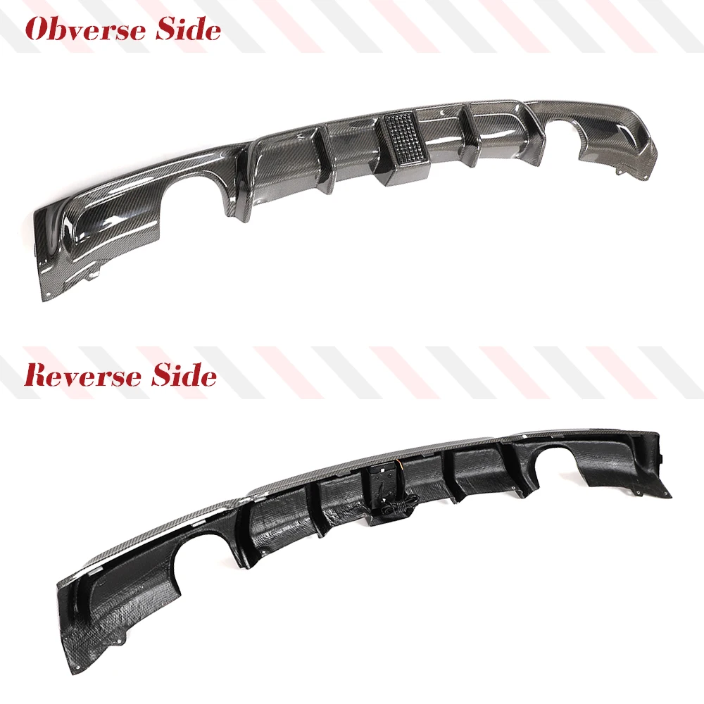 ناشر خلفي من ألياف الكربون مع مصباح ليد ، مصد عادم بمنفذ ، واقي شفاه ، سلسلة بي ام دبليو 3 ، F30 ، F35 ، M Sport ،--! ، FRP #5