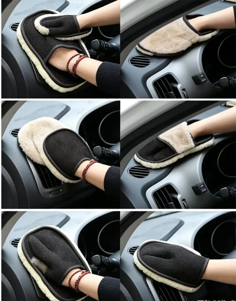 Car Cleaning glove Microfiber Wool Soft Auto Car Washing Glove Cleaning  Motorcycle Washer Care Car paint Wash care tools