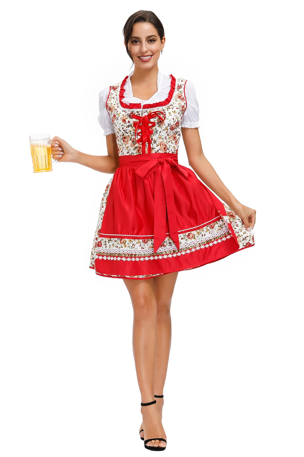 Dames Dirndl Jurk Set Duits Oktoberfest Kostuum Traditionele Bier Wench Outfit Cosplay Carnaval Party Halloween Verkleedkleding