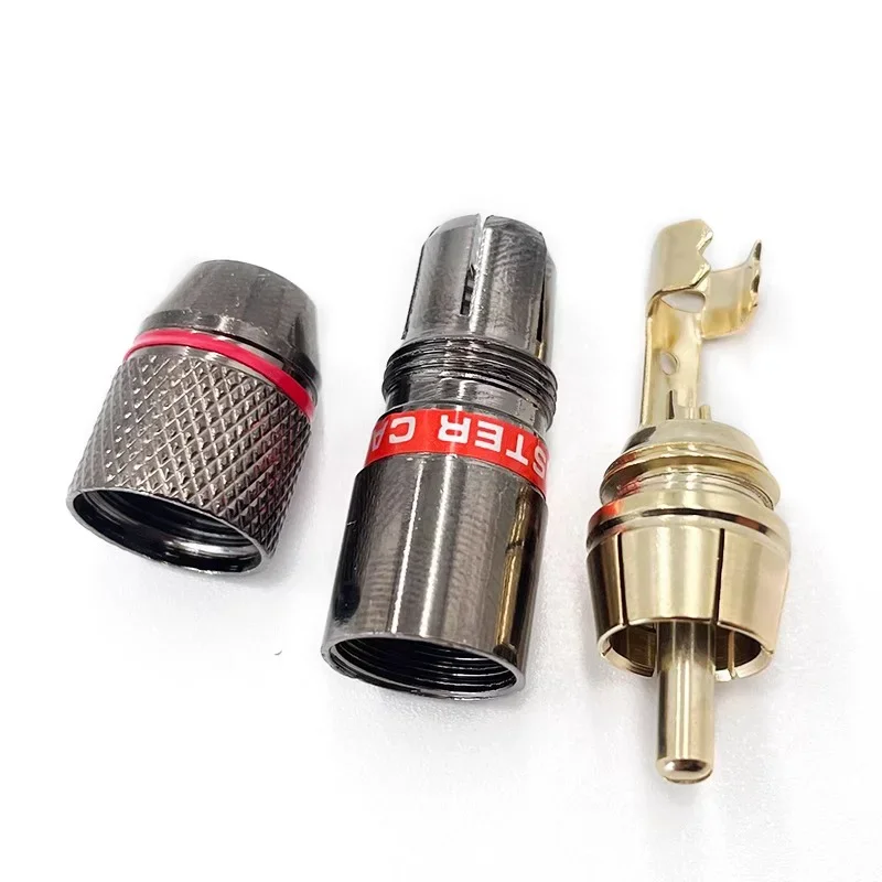 Gold Plated RCA Plug Connector Cable Hole 6mm Audio Power Speaker Plugs Adapter