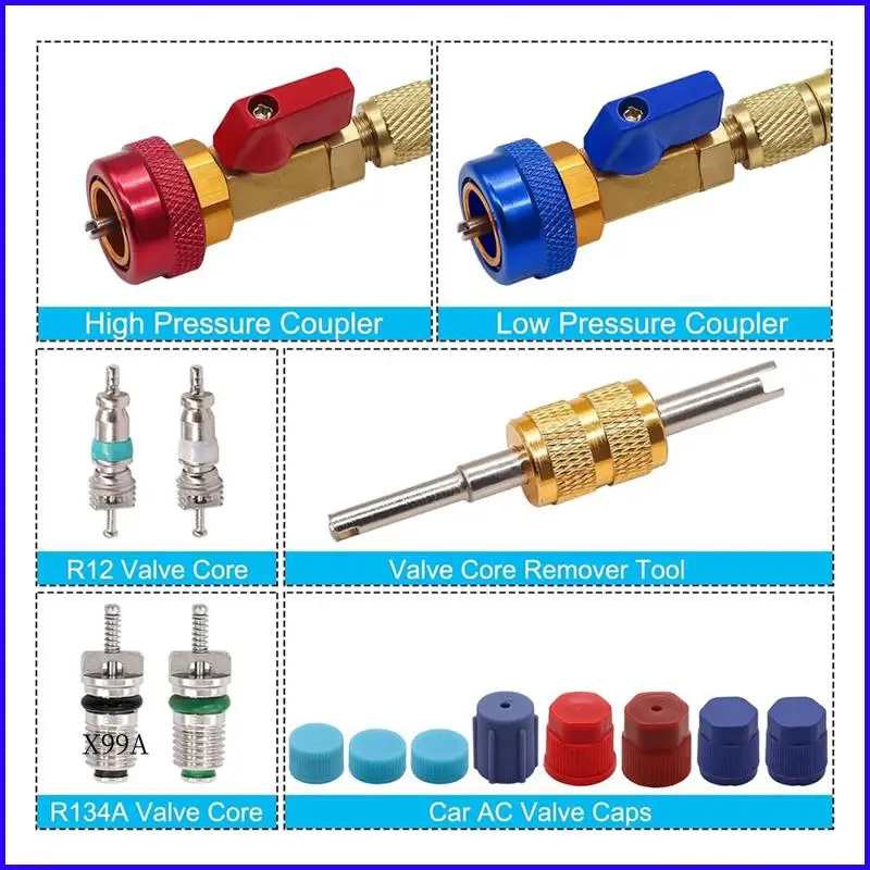 

WO-R134A Набор инструментов для быстрого снятия сердечника клапана — инструмент для снятия сердечника клапана кондиционера высокого и низкого давления, сердечники штока клапана