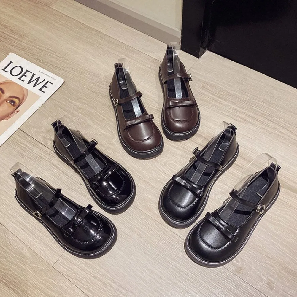 2026 Neue Frühlings-Lolita-Damen-Mary-Jane-Schuhe, schlichte, flache Schuhe mit runder Zehenpartie, Damen-Lederschuhe im schlichten Outdoor-College-Stil – Detail 15