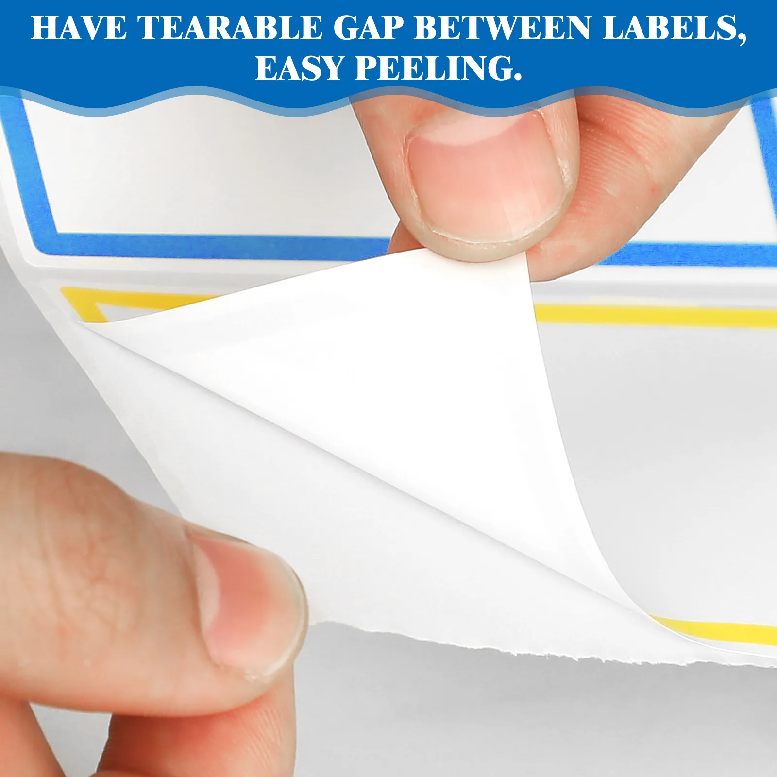 300Pcs Blank Name Tag Stickers Cartoon Style Self Stick No Residue Easy Peel Write Smoothly Colorful Fade Proof Borders