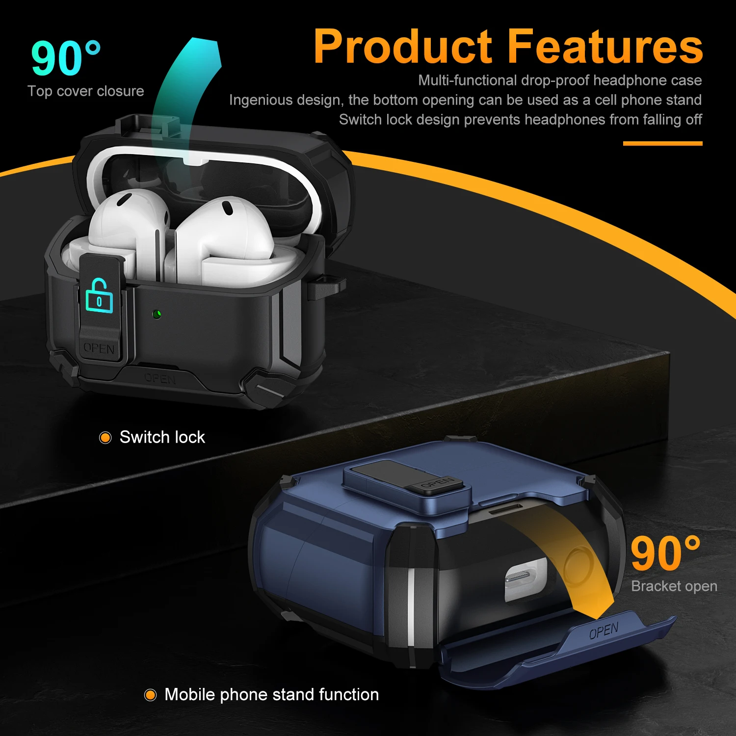 حافظة قفل آمن لهاتف سامسونج جالاكسي Buds 3/3Pro حافظة سماعة أذن مع حافظة حماية MagSafe لهاتف سامسونج جالاكسي Buds 3