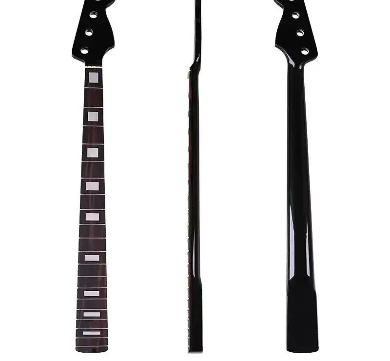 

20-fret black gloss four-string bass neck with maple, unfinished electric guitar neck modification DIY musical instrument parts
