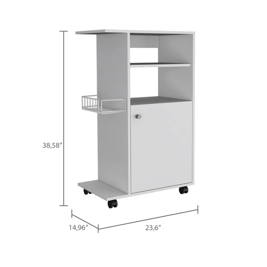 عربة مطبخ Napenthe 1 Shelf مع عجلة بيضاء