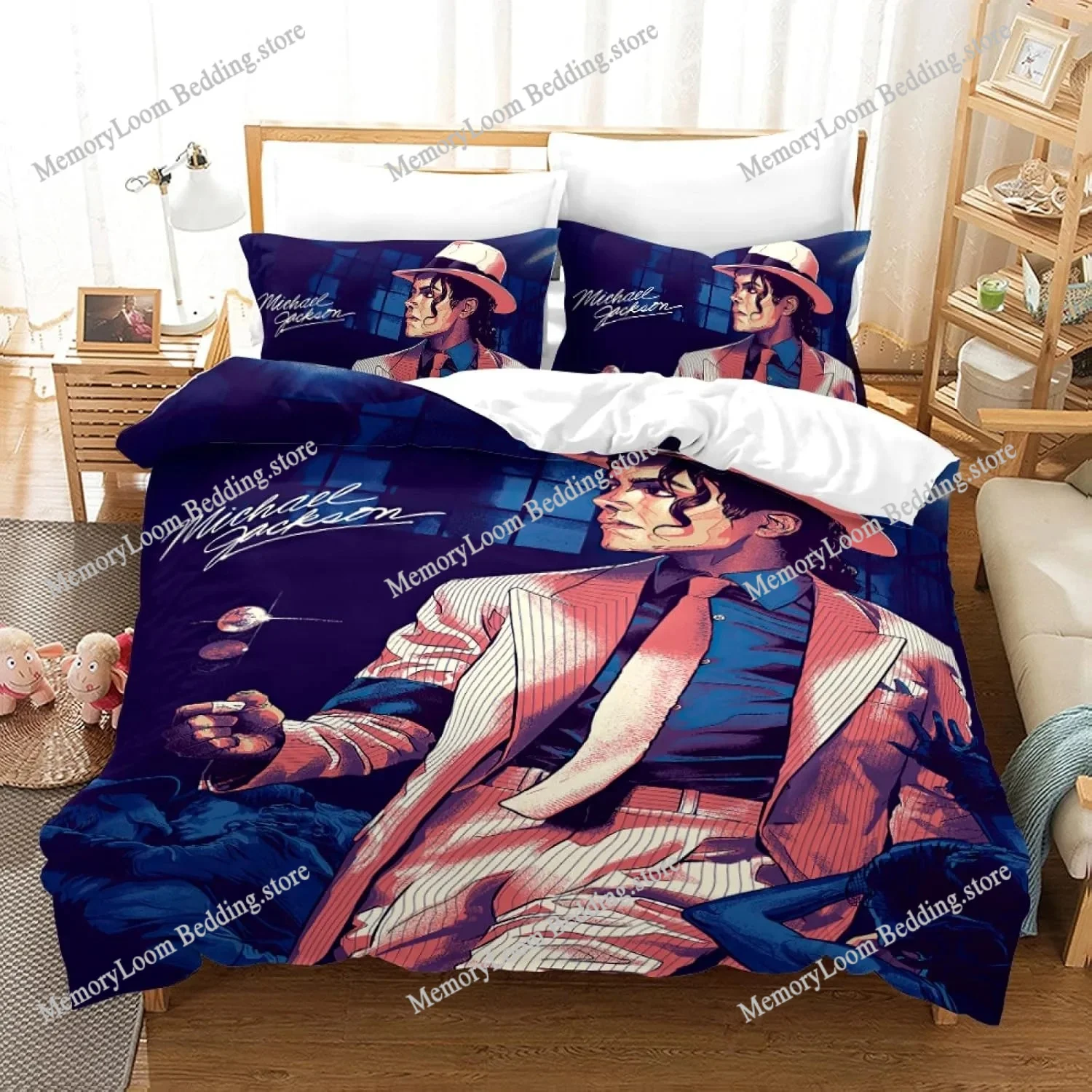 

Michael Jackson Pink Fashion Bedding Set 3D Printing Home Decoration Pillowcase Quilt Cover Cute Gift To Family and Friends