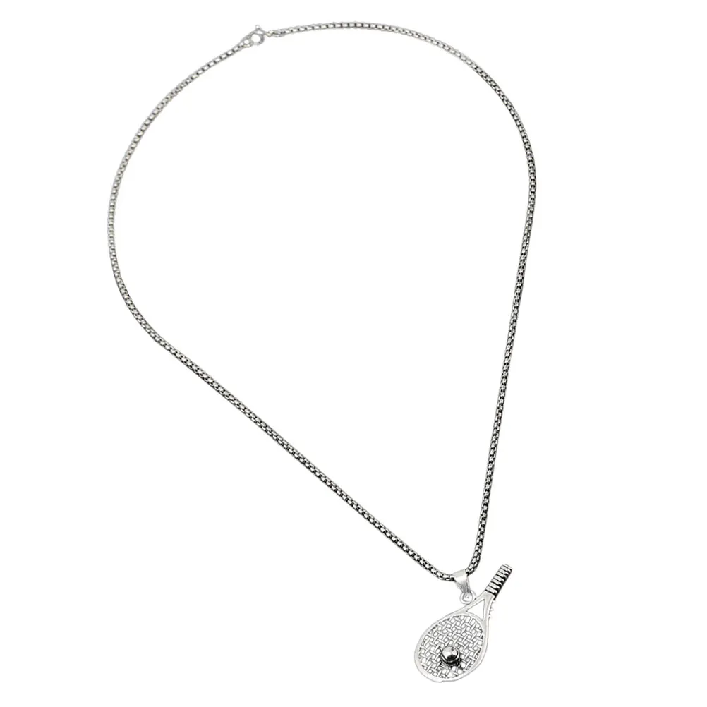 

Tennis Rackets Pendant Necklace Chains Charm for Women Male Female Metal Jewelry Girlfriend