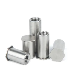 Stainless Steel PEM Hexagon Head Blind Hole Pressure Riveting Stud Nut BSOS M2M2.5M3M4M5 Column Rivet for Hardware Accessories