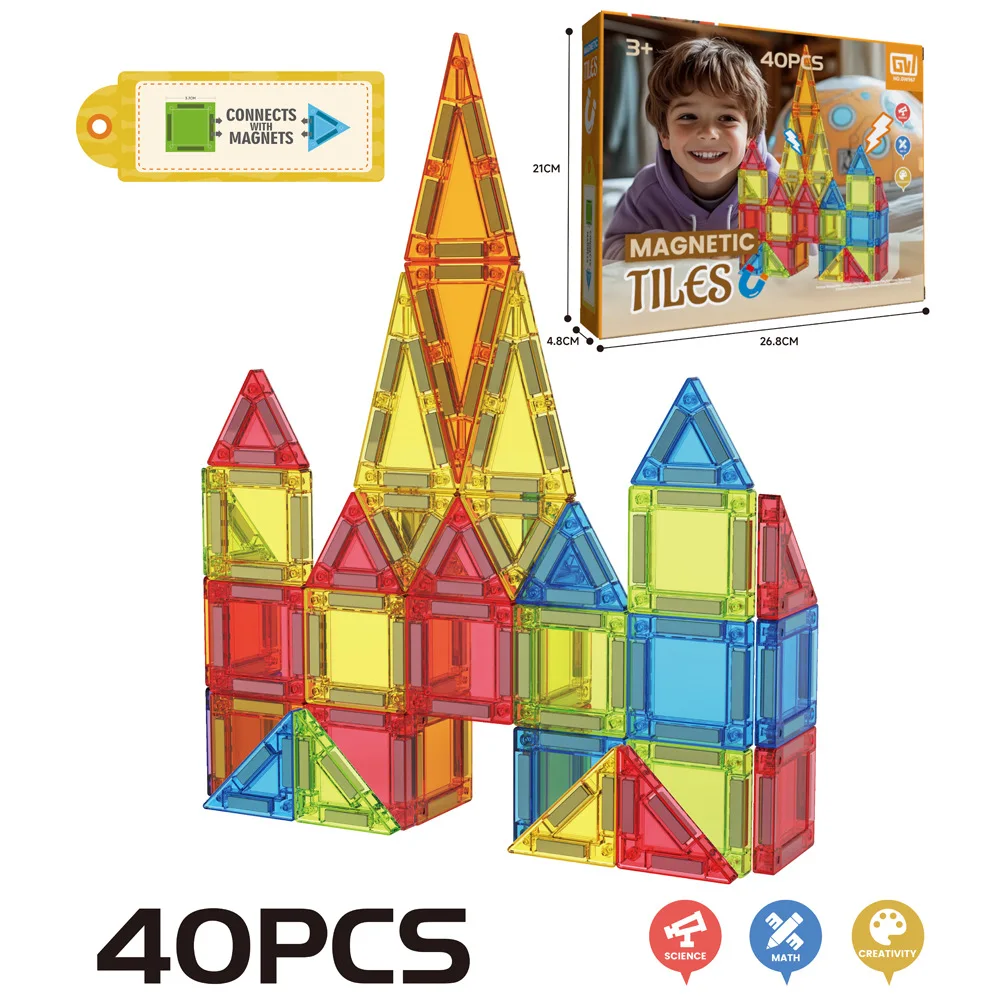 40/26 pçs peça de conexão magnética mini blocos de construção conjunto criativo moc montagem educacional diy brinquedos tijolos crianças presentes do feriado