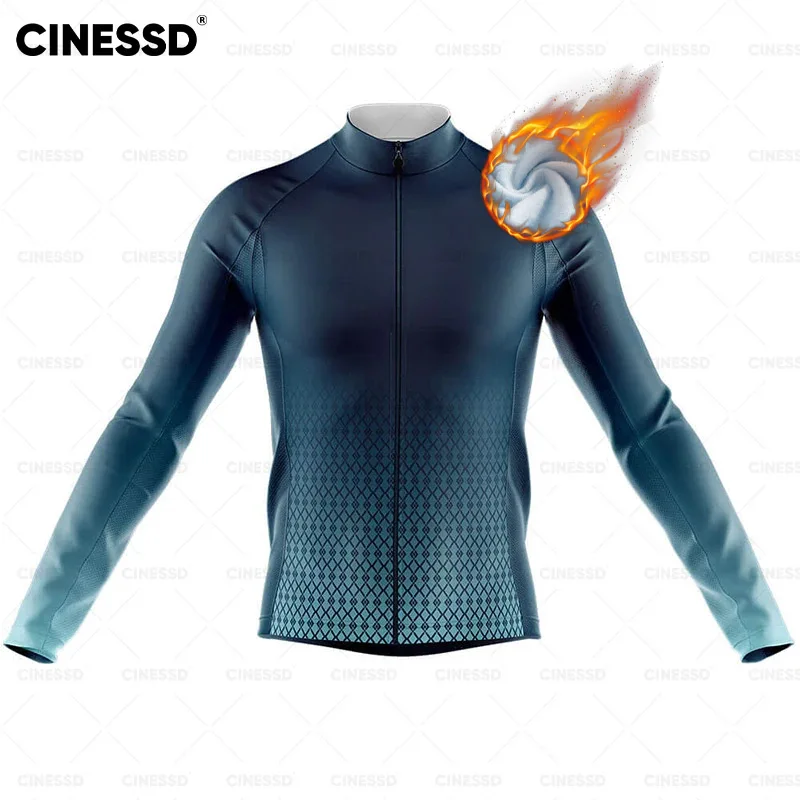 Winter MTB Bike Wear Maillot Ropa Ciclismo Cycling Suits Men's Long Sleeve Bicycle Clothing Thermal Fleece Cycling Jersey Sets