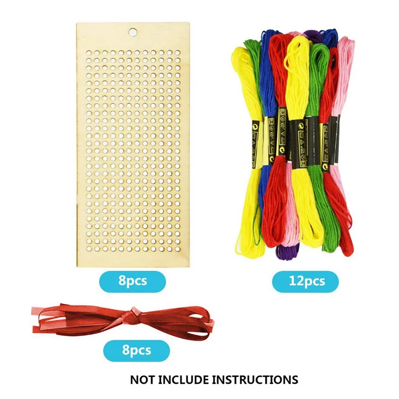 24 قطعة من الفراغات المرجعية الخشبية عبر الابره عدة DIY بها بنفسك الحرفية الخشبية المرجعية الحلي للأطفال والمراهقين