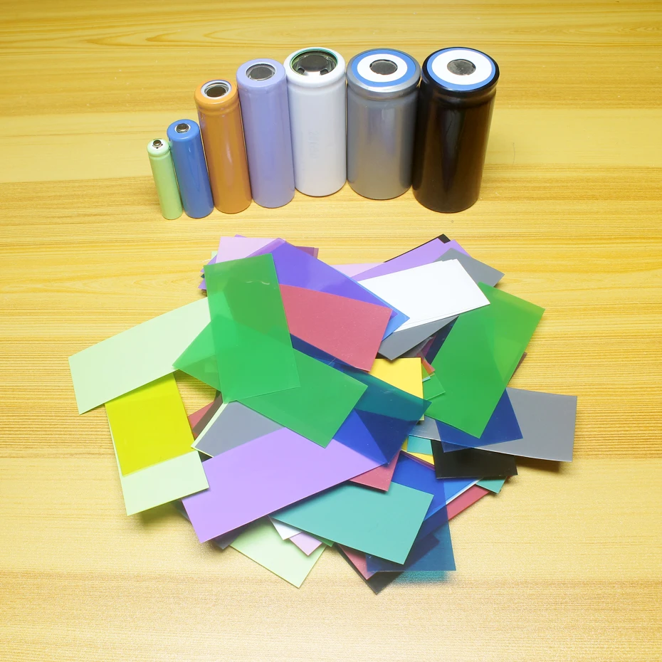100pcs/lot Lithium battery cover 14500 18650 21700 32650 Battery PVC packaging film Heat shrinkable sleeve protective film