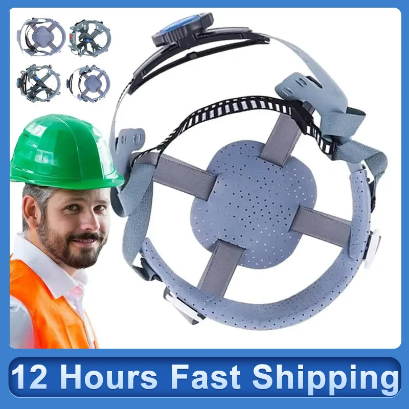 Hard Hat Liner Safety Hat  Insert Replacement Shock Protection Safety Hat Accessories Adjustable Lock Strap Black&grey Head Belt